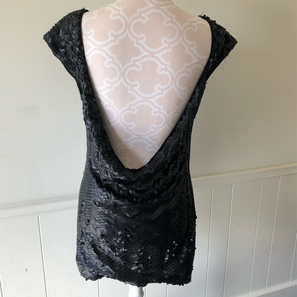 Rachel Zoe black sequin dress size 4